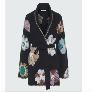 Dorothee Schumacher Floral Cardigan M Wool Cashmere